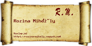 Rozina Mihály névjegykártya